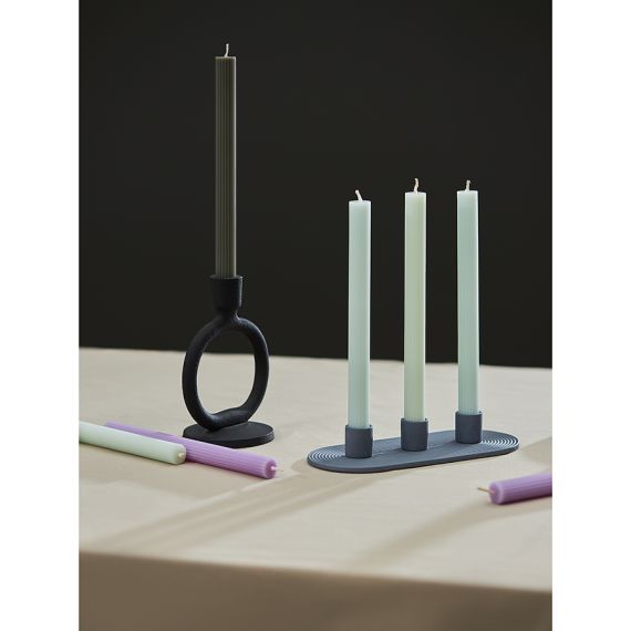 Набор из двух свечей цвета шалфея из коллекции Edge, 24,5 см, Tkano, изображение 3