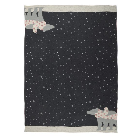Плед из хлопка с новогодним рисунком Polar bear из коллекции New Year Essential, 130х180 см, Tkano, изображение 5