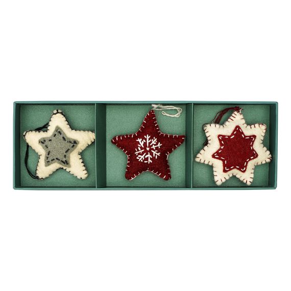 Набор елочных украшений из фетра Christmas stars из коллекции New Year Essential, 3 шт., Tkano, изображение 4