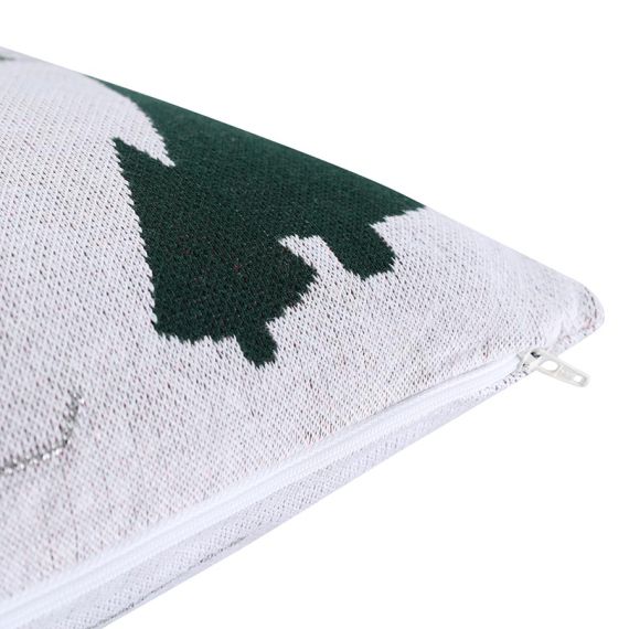 Подушка вязаная с новогодним рисунком Let's Ski из коллекции New Year Essential, 45x45 см, Tkano, изображение 3