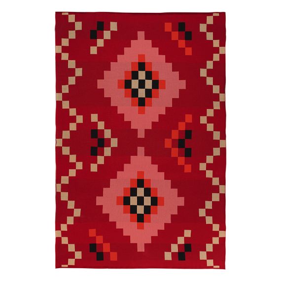 Плед из хлопка по мотивам башкирских орнаментов из коллекции Cultural Heritage, 130х180 см, Tkano, изображение 2