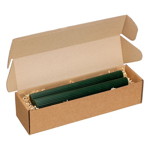 Набор из двух свечей темно-зеленого цвета из коллекции Edge, 24,5 см, Tkano, изображение 3