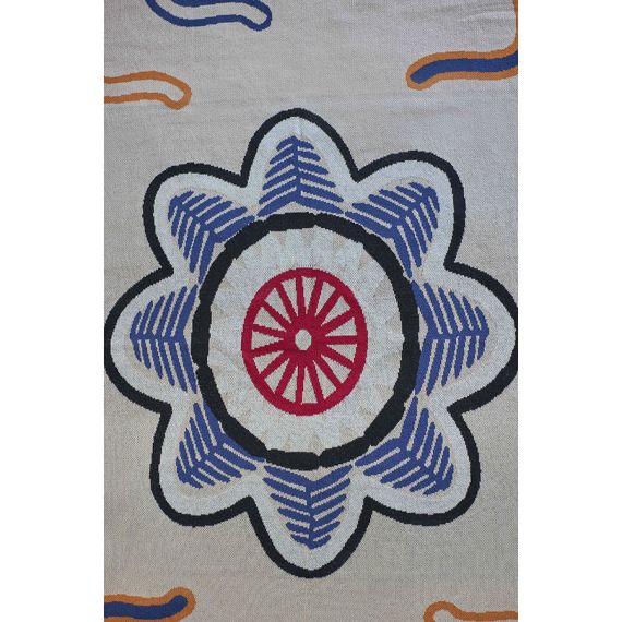 Плед из хлопка по мотивам эвенских орнаментов из коллекции Cultural Heritage, 130х180 см, Tkano, изображение 7