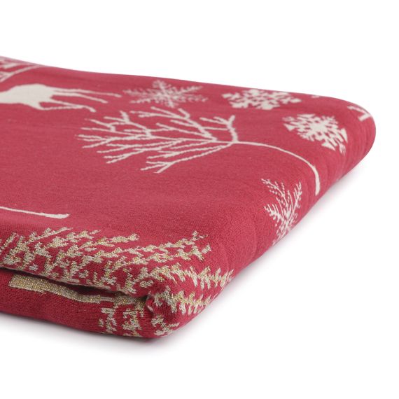 Плед из хлопка с новогодним рисунком Winter fairytale из коллекции New Year Essential, 130х180 см, Tkano, изображение 4