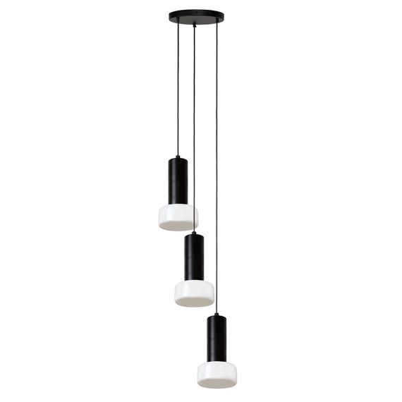 Светильник подвесной каскадный Fungus, 15х25 см, 3 плафона, белый/черный, Bergenson Bjorn
