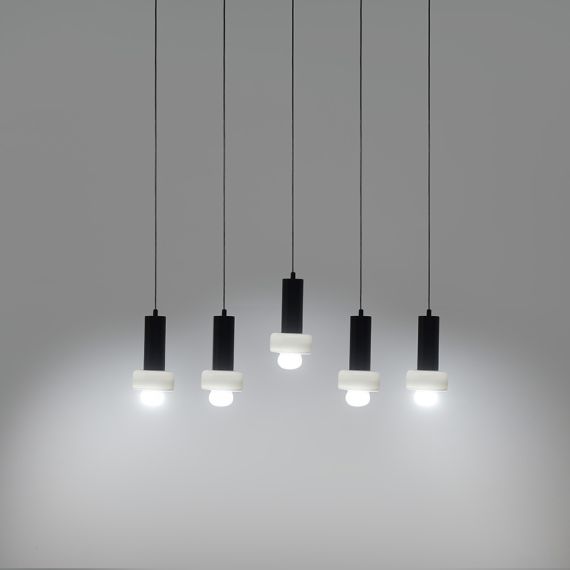 Светильник подвесной каскадный Fungus, 15х25 см, 5 плафонов, белый/черный, Bergenson Bjorn, изображение 2