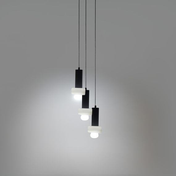 Светильник подвесной каскадный Fungus, 15х25 см, 3 плафона, белый/черный, Bergenson Bjorn, изображение 2