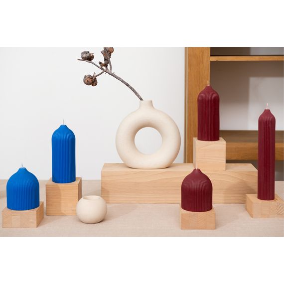 Свеча декоративная бордового цвета из коллекции Edge, 16,5см, Tkano, изображение 6