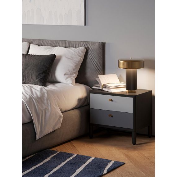 Тумба прикроватная Saga, Hordur, 55х40х50 см, черная, LATITUDE, изображение 10