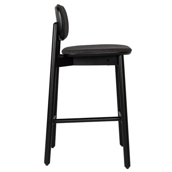 Стул барный с обивкой Saga, рогожка, темно-серый, LATITUDE, изображение 2