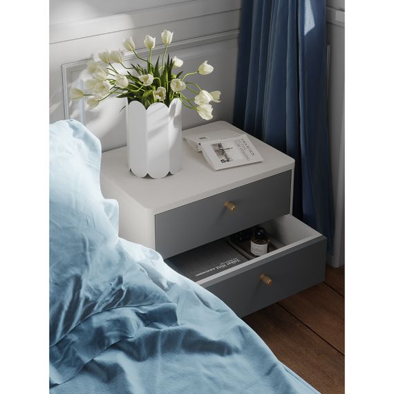 Тумба прикроватная Saga, Hordur, 55х40х50 см, белая, LATITUDE, изображение 5
