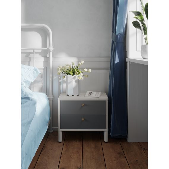 Тумба прикроватная Saga, Hordur, 55х40х50 см, белая, LATITUDE, изображение 4