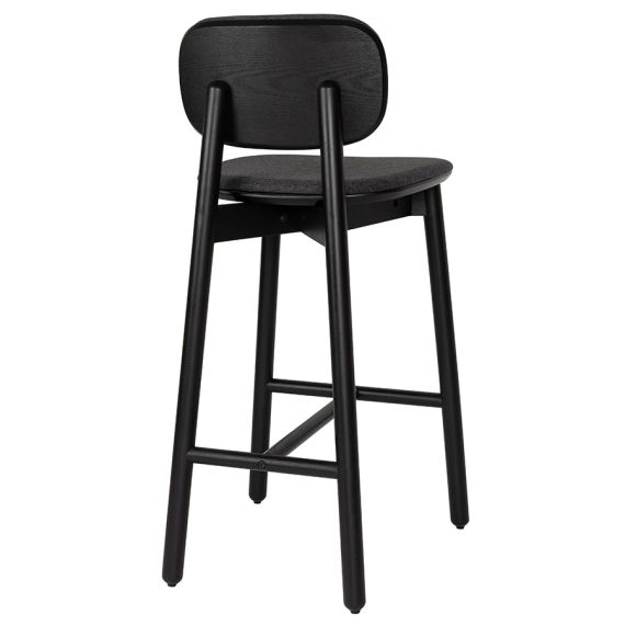 Стул барный с обивкой Saga, рогожка, темно-серый, LATITUDE, изображение 3