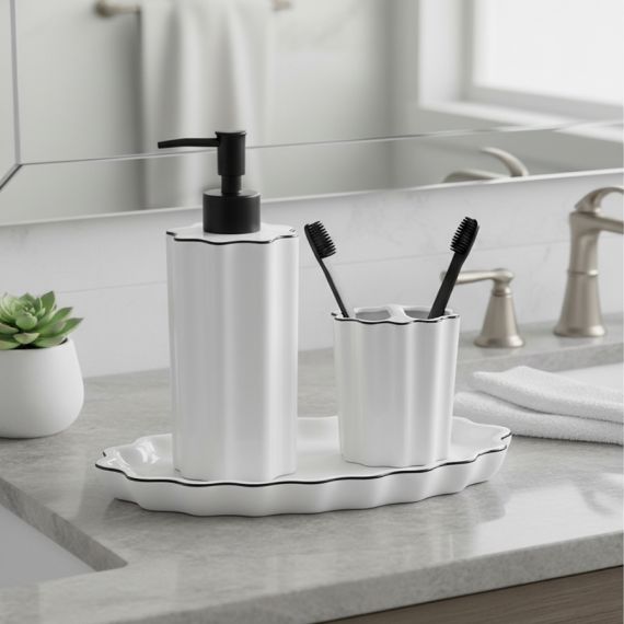 Подставка для ванных принадлежностей Camellia, белая, Bergenson Bjorn Bath, изображение 2