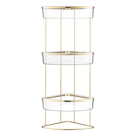Полка напольная трехъярусная угловая Siv, золотистая, Bergenson Bjorn