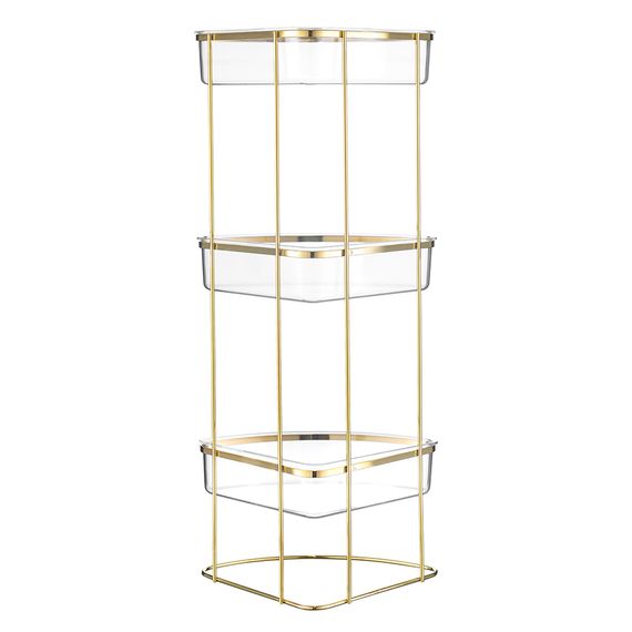 Полка напольная трехъярусная угловая Siv, золотистая, Bergenson Bjorn, изображение 6