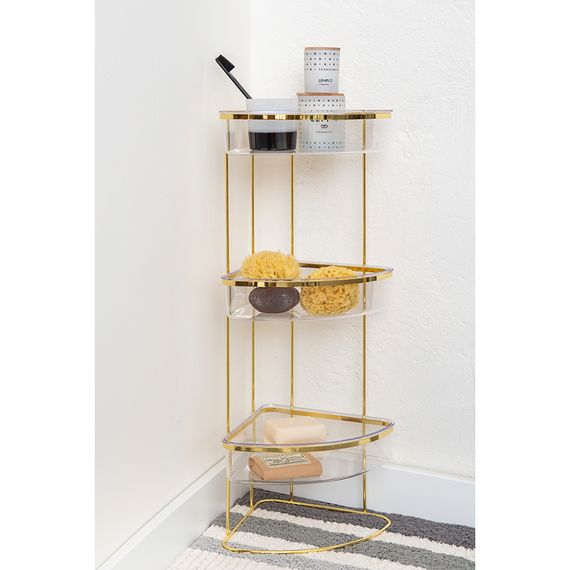 Полка напольная трехъярусная угловая Siv, золотистая, Bergenson Bjorn, изображение 2